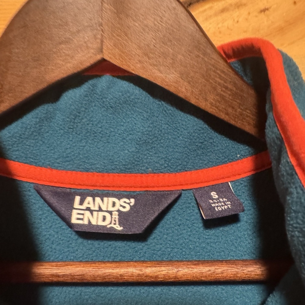 Lands End Men's Long Sleeve Polar Warm‎ Fleece Snap Neck Pullover Small - Picture 3 of 6